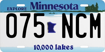 MN license plate 075NCM
