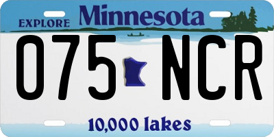 MN license plate 075NCR