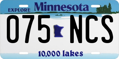 MN license plate 075NCS