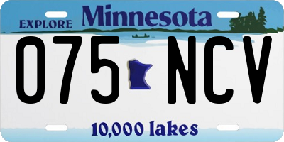MN license plate 075NCV
