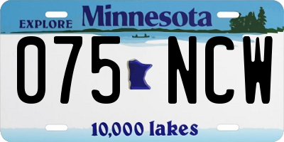 MN license plate 075NCW
