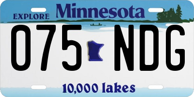 MN license plate 075NDG