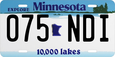 MN license plate 075NDI