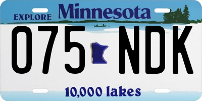 MN license plate 075NDK