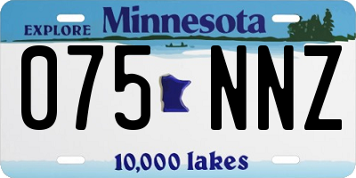 MN license plate 075NNZ