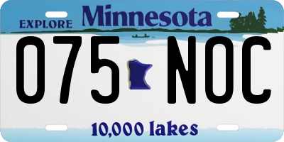 MN license plate 075NOC