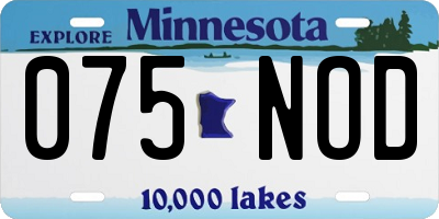 MN license plate 075NOD