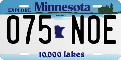 MN license plate 075NOE