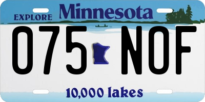 MN license plate 075NOF