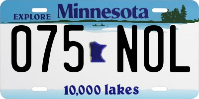 MN license plate 075NOL