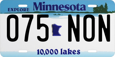 MN license plate 075NON
