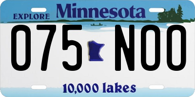 MN license plate 075NOO