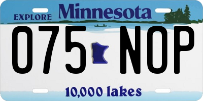 MN license plate 075NOP