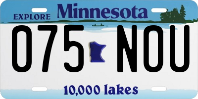 MN license plate 075NOU