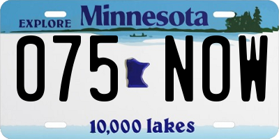 MN license plate 075NOW