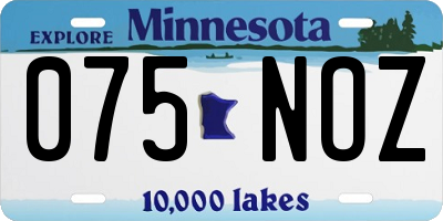 MN license plate 075NOZ