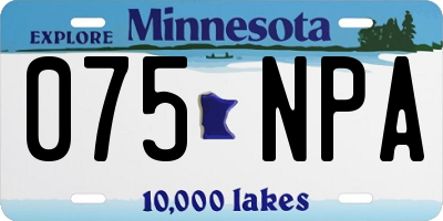 MN license plate 075NPA