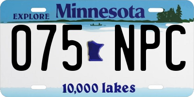 MN license plate 075NPC