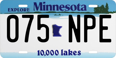 MN license plate 075NPE