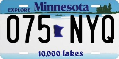 MN license plate 075NYQ