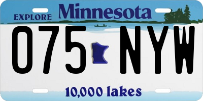 MN license plate 075NYW