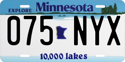MN license plate 075NYX