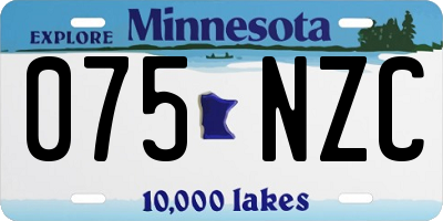 MN license plate 075NZC