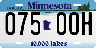 MN license plate 075OOH