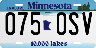 MN license plate 075OSV