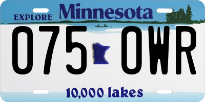 MN license plate 075OWR