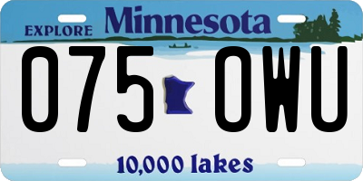 MN license plate 075OWU