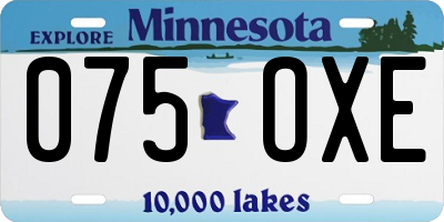 MN license plate 075OXE