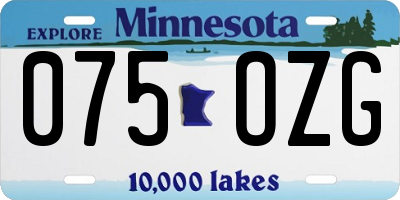 MN license plate 075OZG