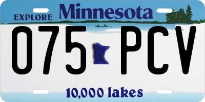 MN license plate 075PCV
