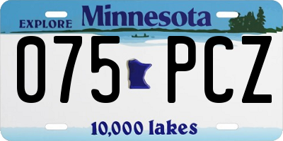 MN license plate 075PCZ
