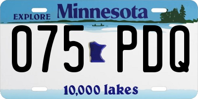 MN license plate 075PDQ