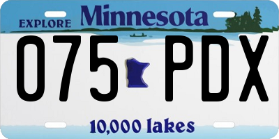 MN license plate 075PDX