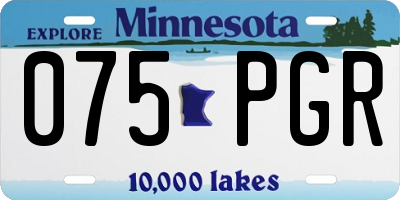 MN license plate 075PGR