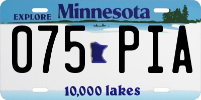 MN license plate 075PIA