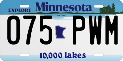 MN license plate 075PWM