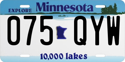 MN license plate 075QYW