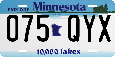 MN license plate 075QYX