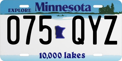 MN license plate 075QYZ