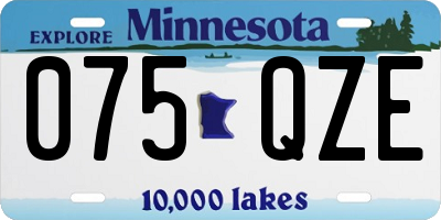 MN license plate 075QZE