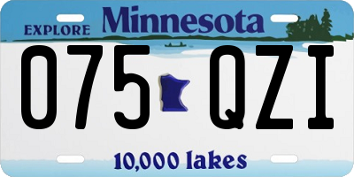 MN license plate 075QZI