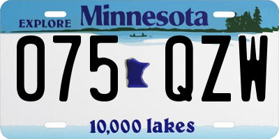 MN license plate 075QZW