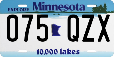 MN license plate 075QZX
