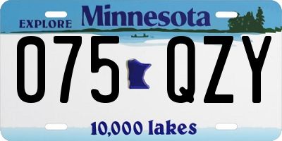 MN license plate 075QZY