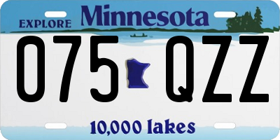 MN license plate 075QZZ