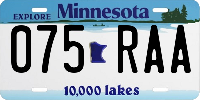 MN license plate 075RAA